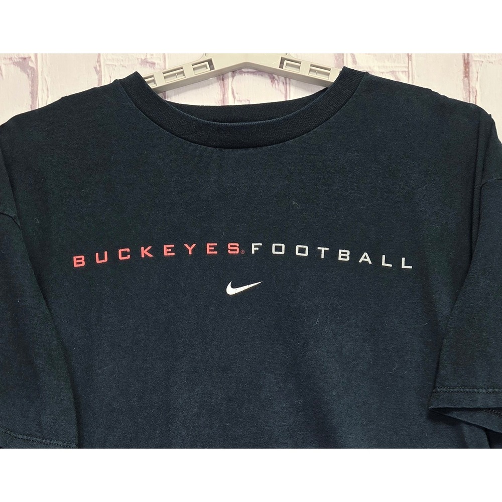 VTG 90s Y2K Nike T-Shirt Black Ohio State Buckeyes Football NCAA Men XL Made USA